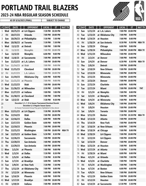 portland trail blazers home schedule|Portland Trail Blazers 2024.